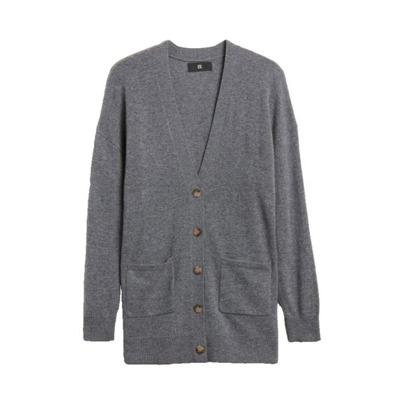 NWT Banana Republic Caro in Gray Oversized Lightweight Cashmere Cardigan M - Picture 1 of 5